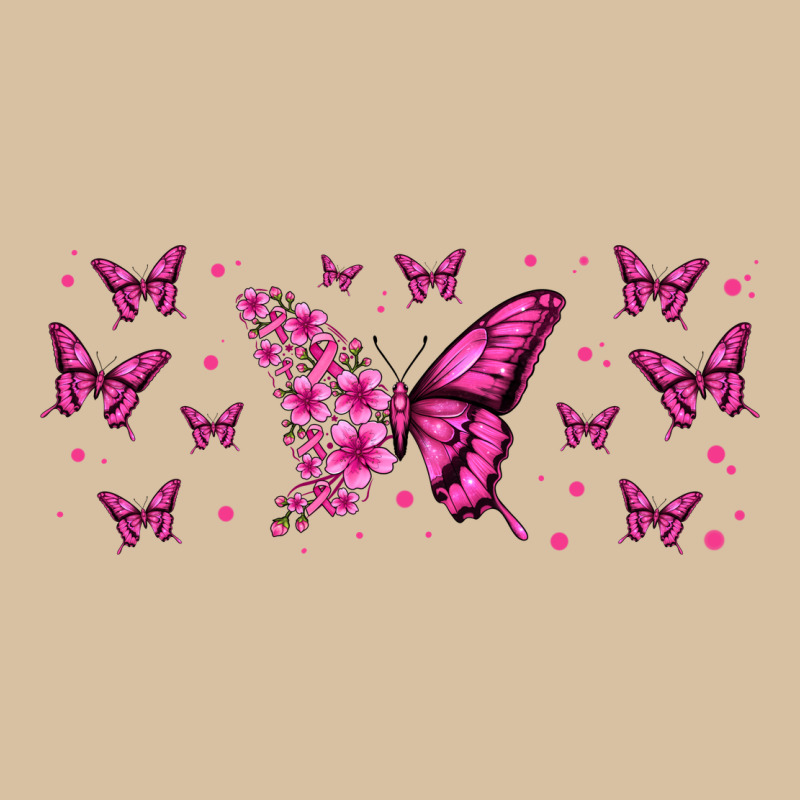 Floral Breast Cancer Butterfly Heavyweight Hoodie by Jasminsmagicworld | Teevron