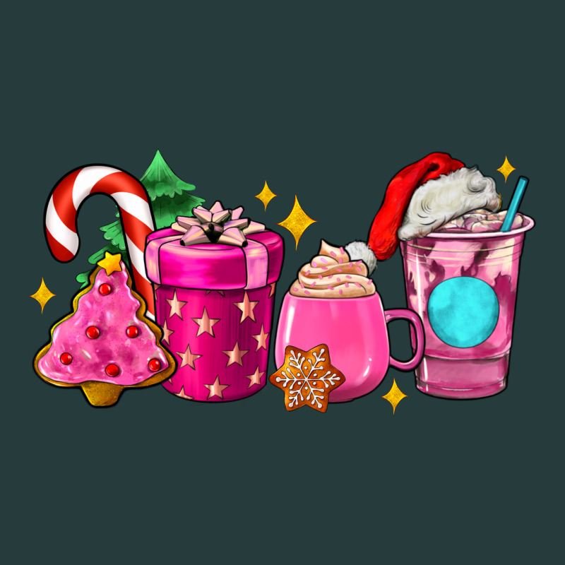 Pink Christmas Coffee Cups Premium Hoodie by AdoDesignShop | Teevron
