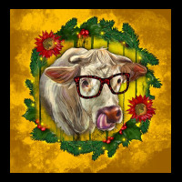 Christmas Charolais Cow Face Heavy Core Tee | Teevron