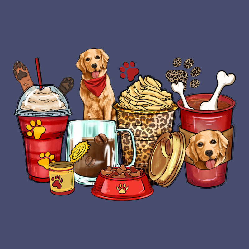 Golden Retriever Coffee Cups Vintage Tee by Zillion Design Studio | Teevron