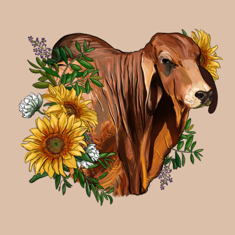 Brahman Bull With Sunflowers Urban Heavy Tee by RanaPortraitStore | Teevron