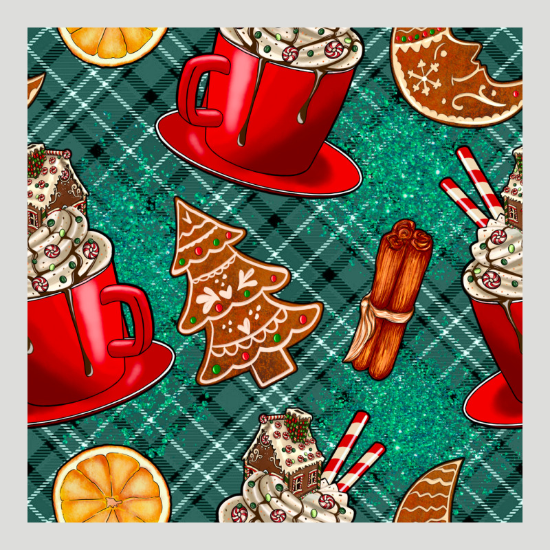 Christmas Hot Chocolate And Cookie Seamless Pattern Zipper Hoodie by BundleAndBundleShop | Teevron