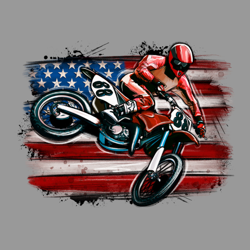 Dirt Bike American Flag Vintage Hoodie by MaliasSmallBusiness | Teevron