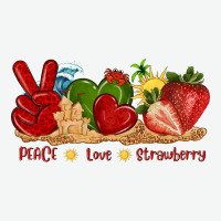 Peace Love Strawberry With Summer Urban Heavy Tee | Teevron