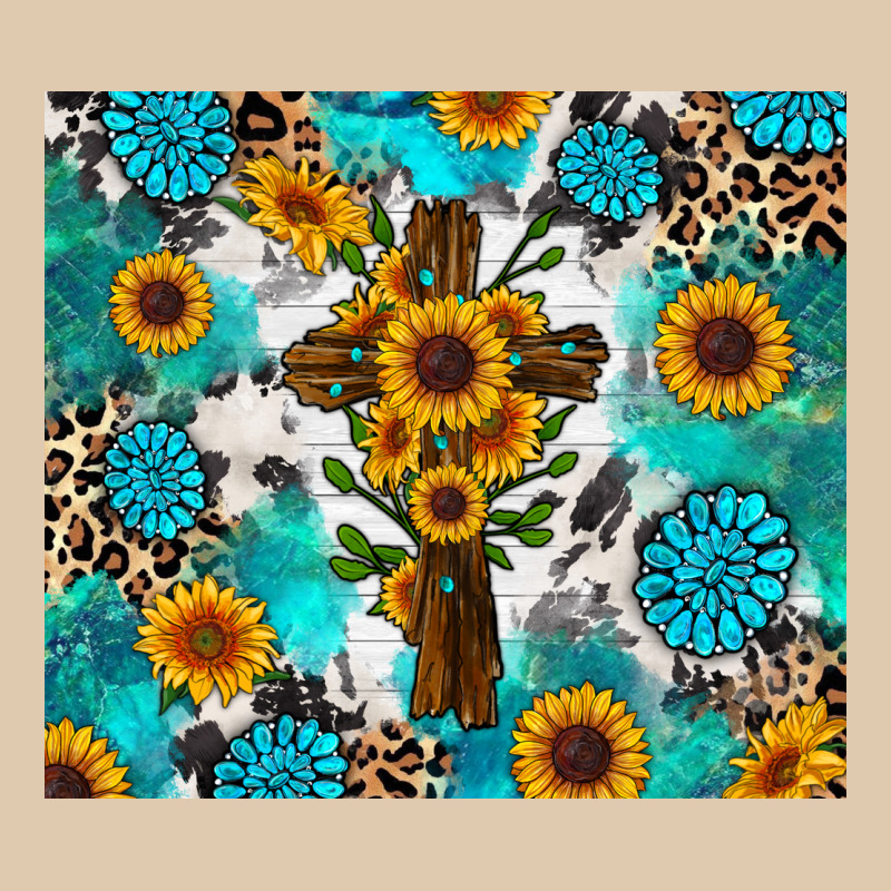 Sunflower Cross Cowhide Gemstones Heavyweight Sweatshirt by RanaPortraitStore | Teevron