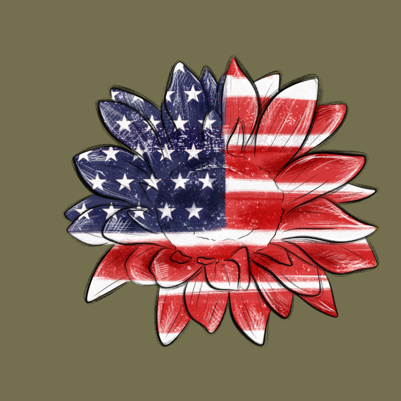 American Flag Sunflower Vintage Hoodie by MaliasSmallBusiness | Teevron