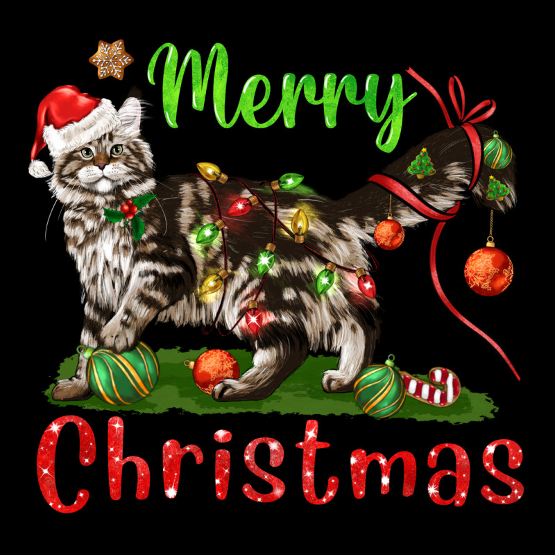 Maine Coon Cat Merry Christmas Urban Hoodie by LillyAllenDesigns | Teevron