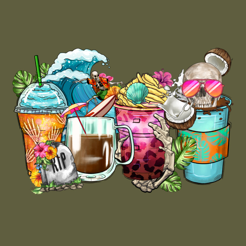 Skeleton Summer Coffee Cups Vintage Tee by Zillion Design Studio | Teevron