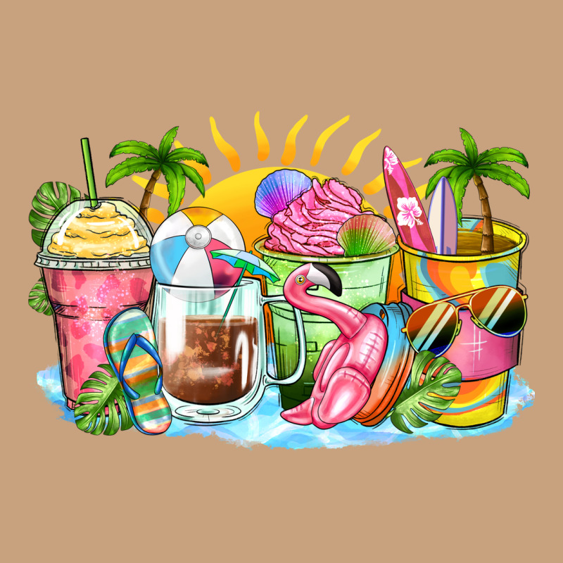 Beach Summer Coffee Cups Vintage Tee by Zillion Design Studio | Teevron