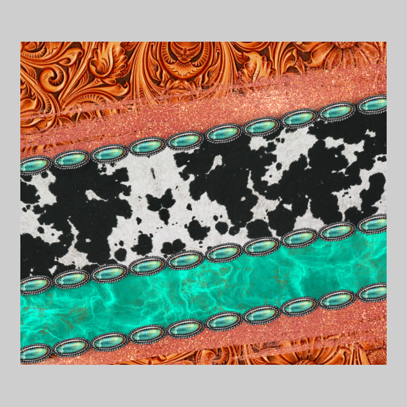 Western Turquoise Gemstone Cowhide  Leather Tumbler Premium Sweatshirt by Jasminsmagicworld | Teevron