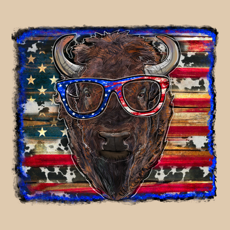 Bison With American Flag Heavyweight Sweatshirt by RanaPortraitStore | Teevron