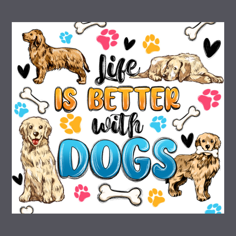 Life Is Better With Dogs Vintage Hoodie by MaliasSmallBusiness | Teevron