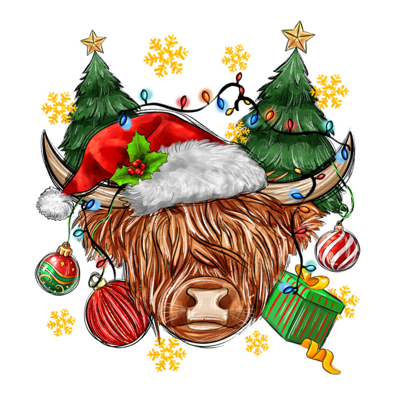 Christmas Highland Cow Premium Hoodie by MaliasSmallBusiness | Teevron