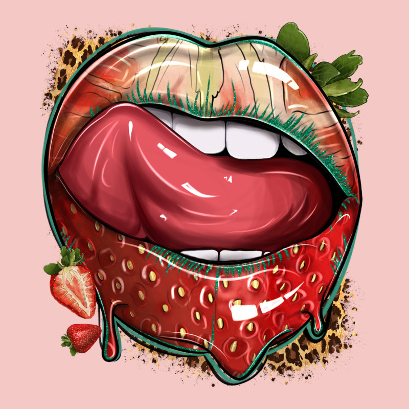 Strawberry Lips With Leopard Urban Heavy Tee by texasbilliewilder | Teevron