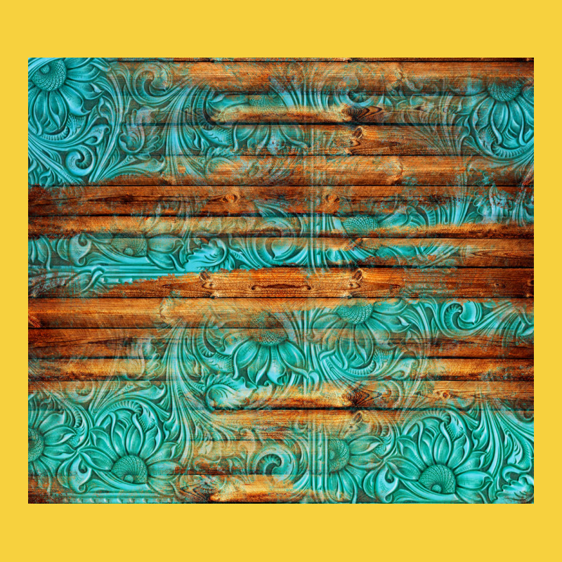 Turquoise  Leather And Wooden Pattern Tumbler Premium Sweatshirt by Jasminsmagicworld | Teevron