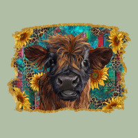 Highland Cow Calf With Western Background Urban Heavy Tee | Teevron
