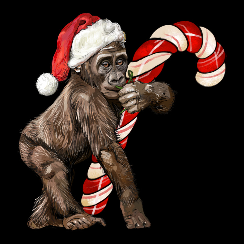 Christmas Candy Cane Baby Gorilla Heavy Core Tee by LillyAllenDesigns | Teevron