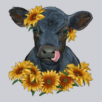 Black Angus Calf With Sunflowers Heavyweight Sweatshirt | Teevron