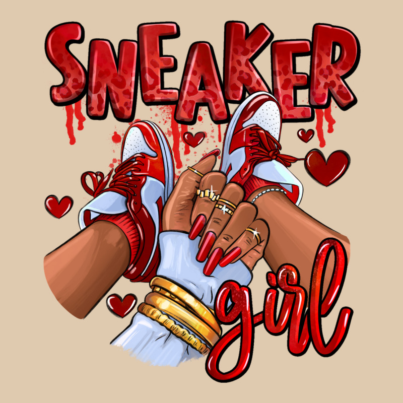 Red Sneaker Girl Afro Woman Heavyweight Sweatshirt by RanaPortraitStore | Teevron