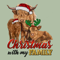 Christmas With My Family Highland Cow Cattle And Calves Urban Heavy Tee | Teevron