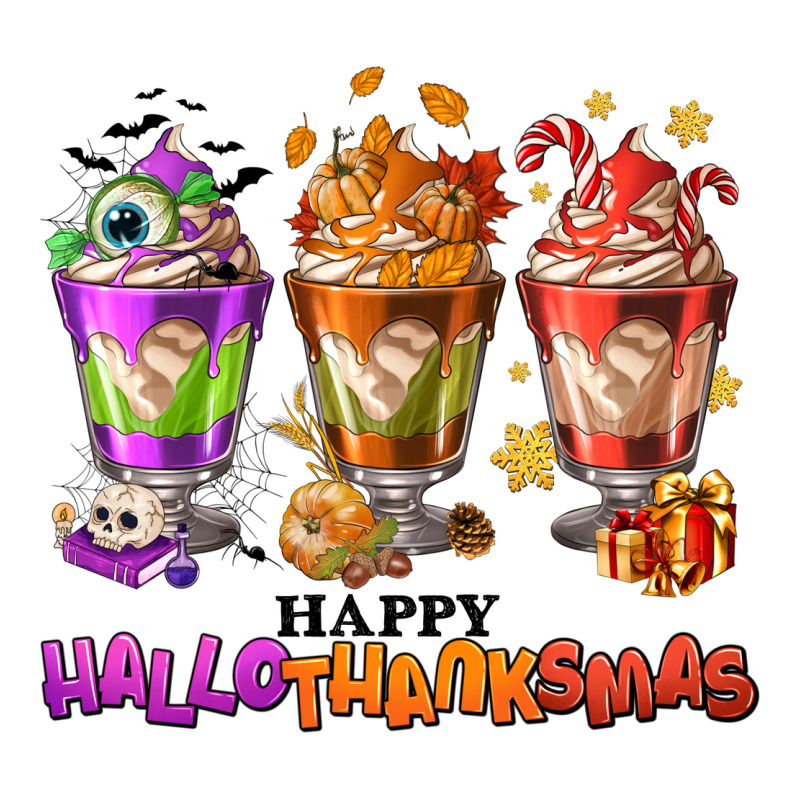 Happy Hallothanksmas Coffee Cups Premium Sweatshirt by NancyCooperArtShop | Teevron