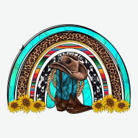 Western Cowboy Boots Sunflowers Rainbow Urban Heavy Tee | Teevron