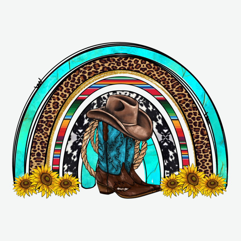 Western Cowboy Boots Sunflowers Rainbow Urban Heavy Tee by RanaPortraitStore | Teevron
