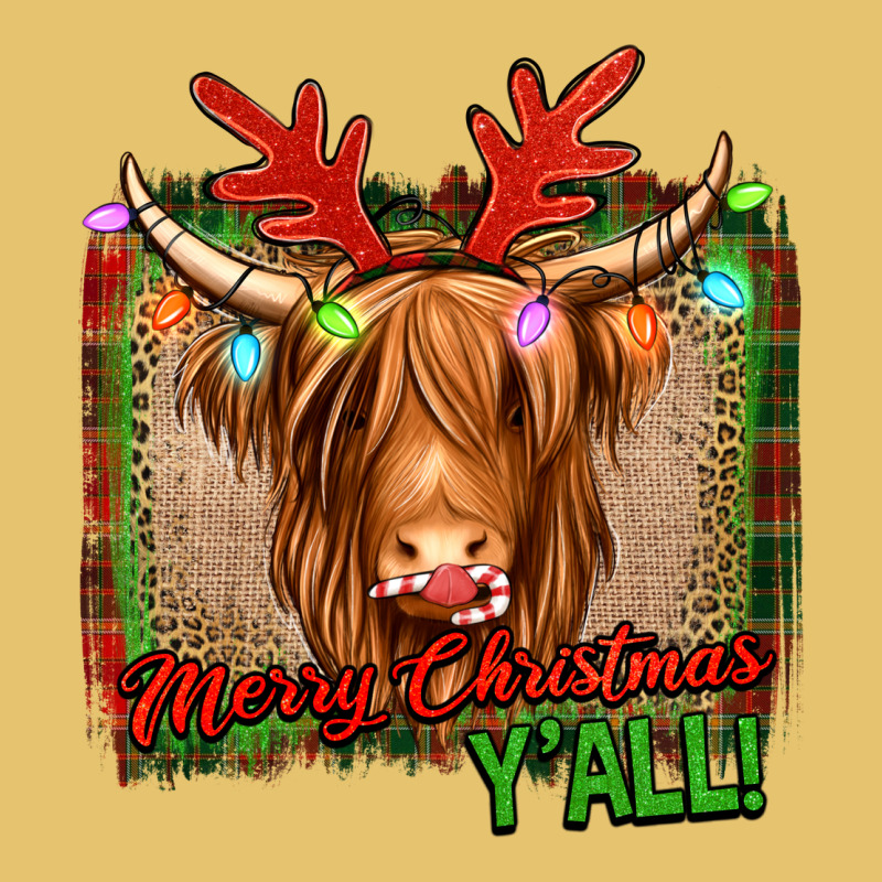Merry Christmas Y'all Highland Cow Premium Sweatshirt by Jasminsmagicworld | Teevron