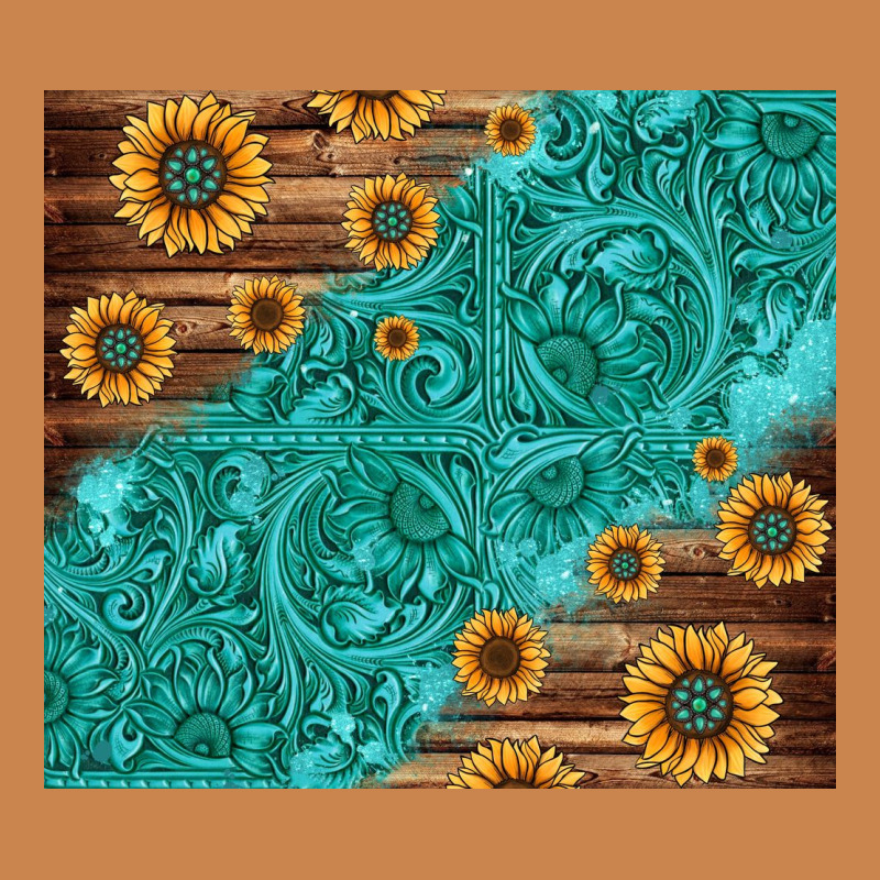 Tooled Leather And Sunflowers Heavyweight Hoodie by Jasminsmagicworld | Teevron