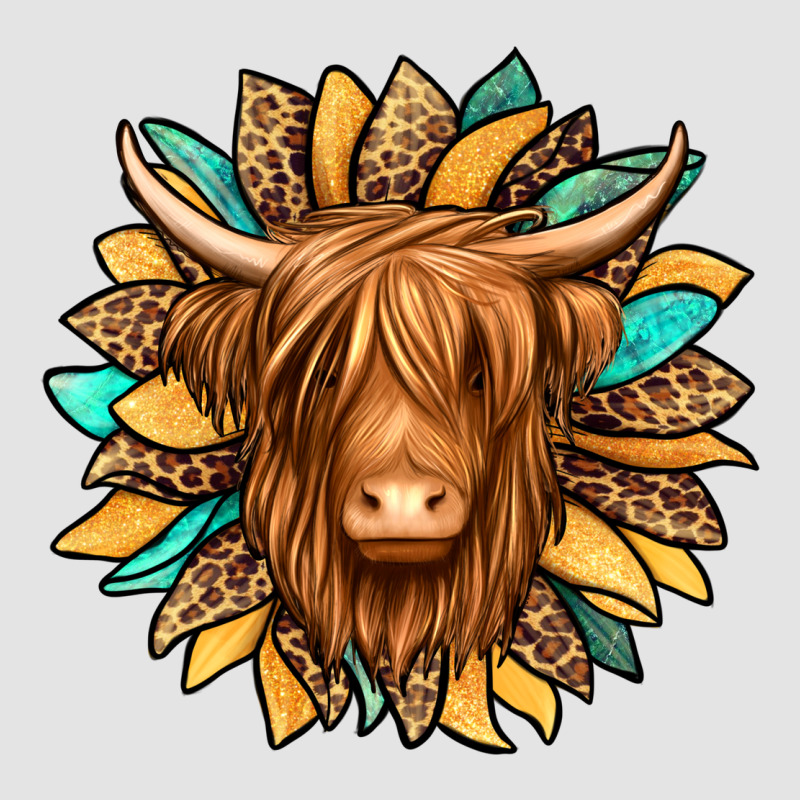 Highland Cow Turquoise Sunflower Premium Sweatshirt by Jasminsmagicworld | Teevron