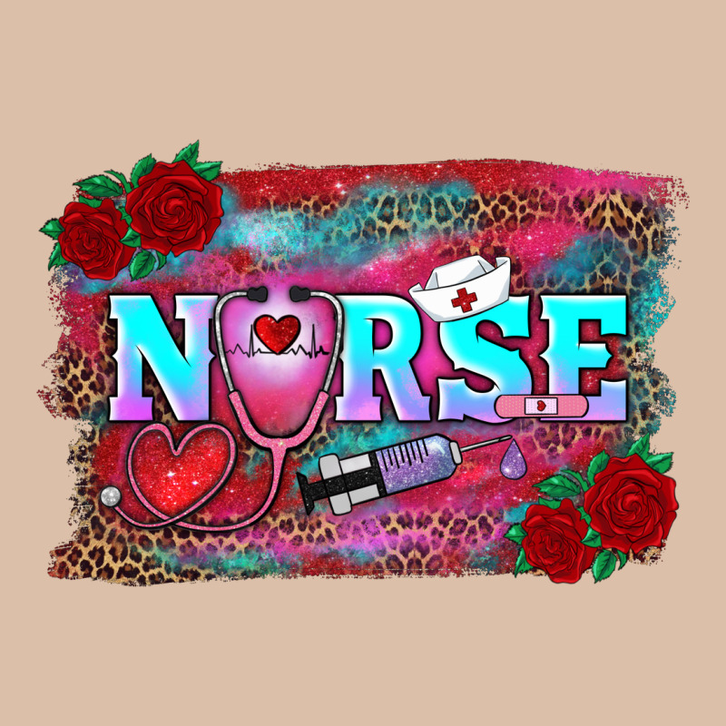 Valentine's Day Nurse With Leopard And Turquoise Background Urban Heavy Tee by RanaPortraitStore | Teevron