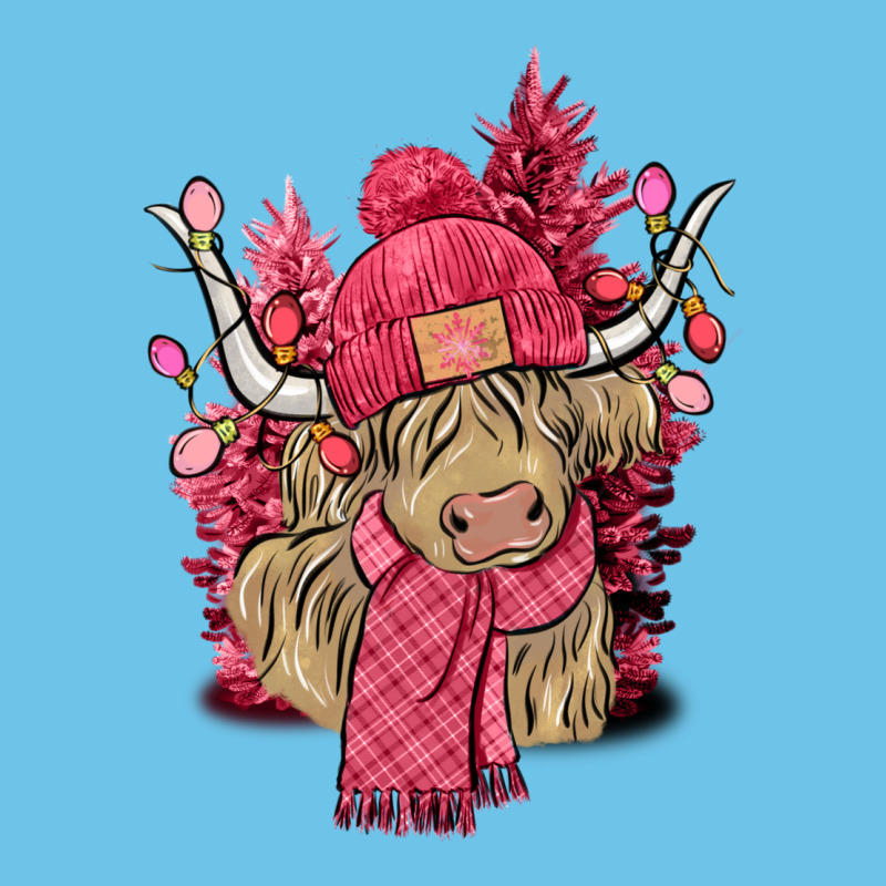 Pink Winter Long Haired Cow Premium Sweatshirt by NancyCooperArtShop | Teevron