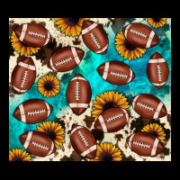 Football Turquoise Sunflower Zipper Hoodie | Teevron