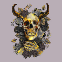 Bull Human Skull With Gold Roses Vintage Tee | Teevron