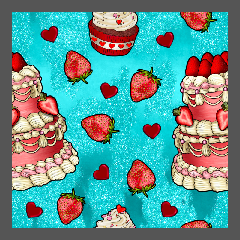 Valentines Day Cake And Strawberries Seamless Pattern Zipper Hoodie by BundleAndBundleShop | Teevron