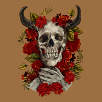 Bull Human Skull With Roses Vintage Tee | Teevron