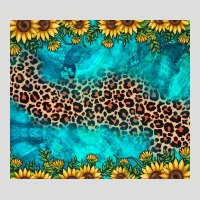 Leopard Turquoise Sunflower Zipper Hoodie | Teevron