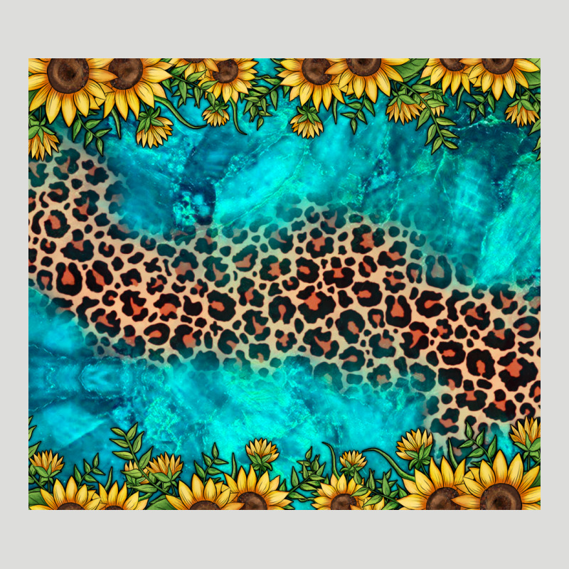 Leopard Turquoise Sunflower Zipper Hoodie by JahusDesignShop | Teevron