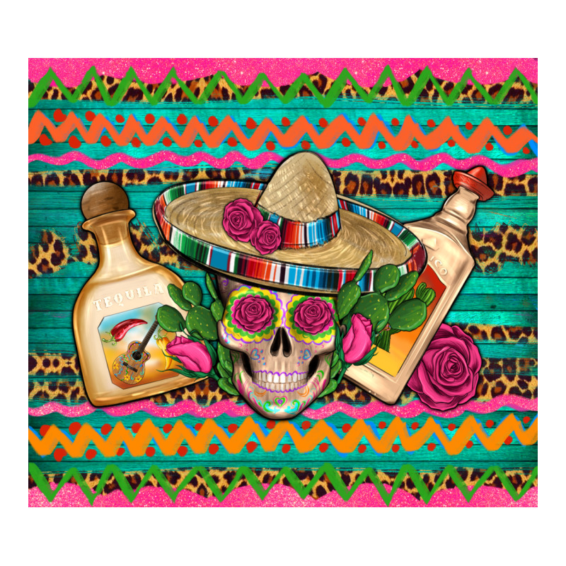 Mexican Tequila Skull Roses Cactus Sombrero Premium Tee by Artiststas | Teevron