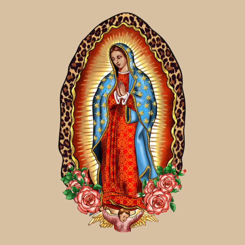 Our Lady Of Guadalupe Leopard And Roses Heavyweight Hoodie by BarkalooDesign | Teevron