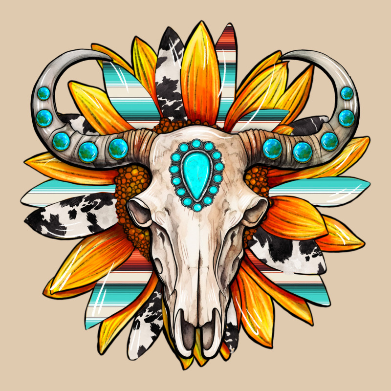Western Bull Skull Sunflower Heavyweight Sweatshirt by MaliasSmallBusiness | Teevron