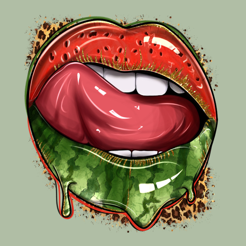 Watermelon Lips With Leopard Urban Heavy Tee by texasbilliewilder | Teevron