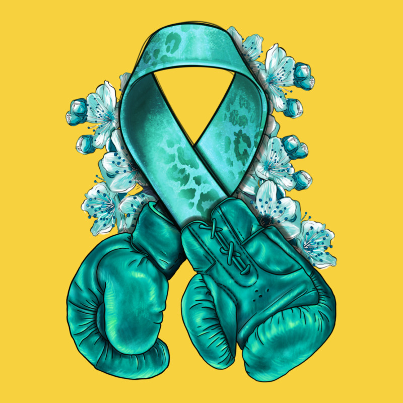 Teal Ribbon With Boxing Gloves Premium Sweatshirt by NancyCooperArtShop | Teevron