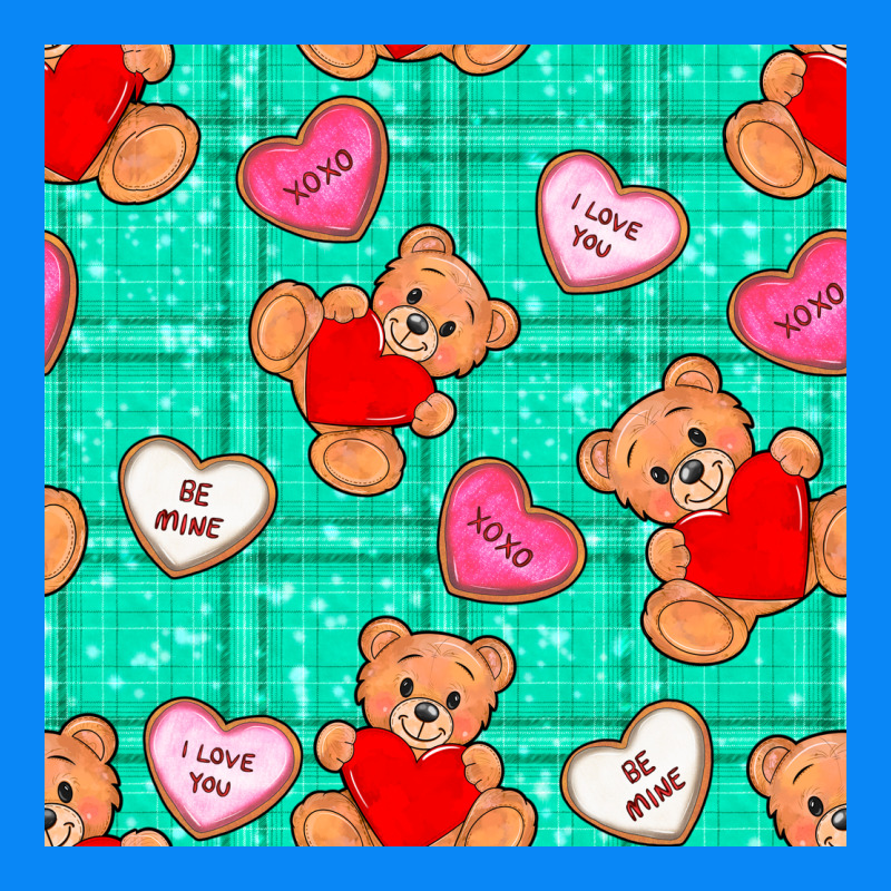 Valentines Day Teddy Bears And Cookies Seamless Pattern Zipper Hoodie by BundleAndBundleShop | Teevron