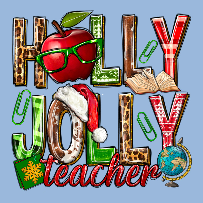 Holly Jolly Teacher Premium Hoodie by NancyCooperArtShop | Teevron