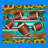 Football Turquoise Sunflower Zipper Hoodie | Teevron