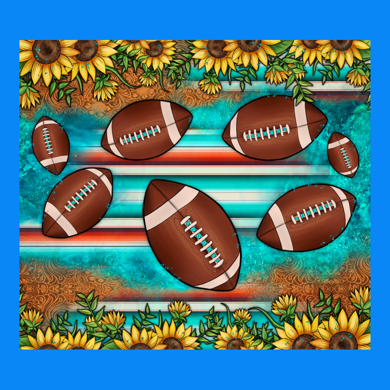 Football Turquoise Sunflower Zipper Hoodie by JahusDesignShop | Teevron