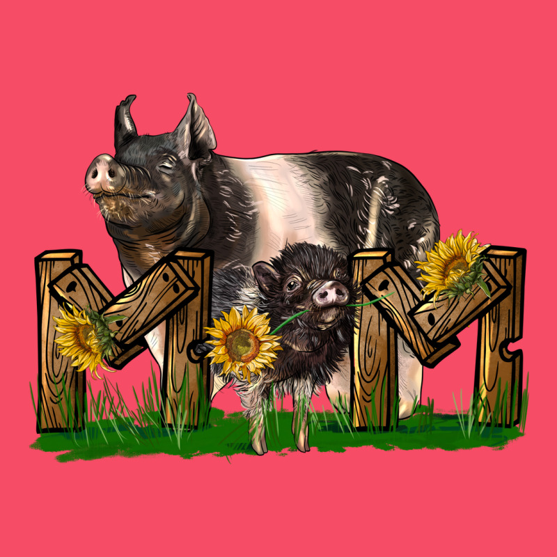 Western Mom With Hampshire Pig And Baby Pig Premium Sweatshirt by LillyAllenDesigns | Teevron