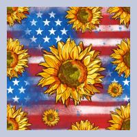 Sunflowers American Flag Seamless Pattern Long Sleeve Tee | Teevron