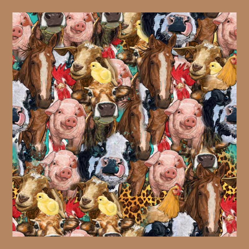 Western Farm Animals Seamless Pattern Long Sleeve Tee by HRA Design Shop | Teevron
